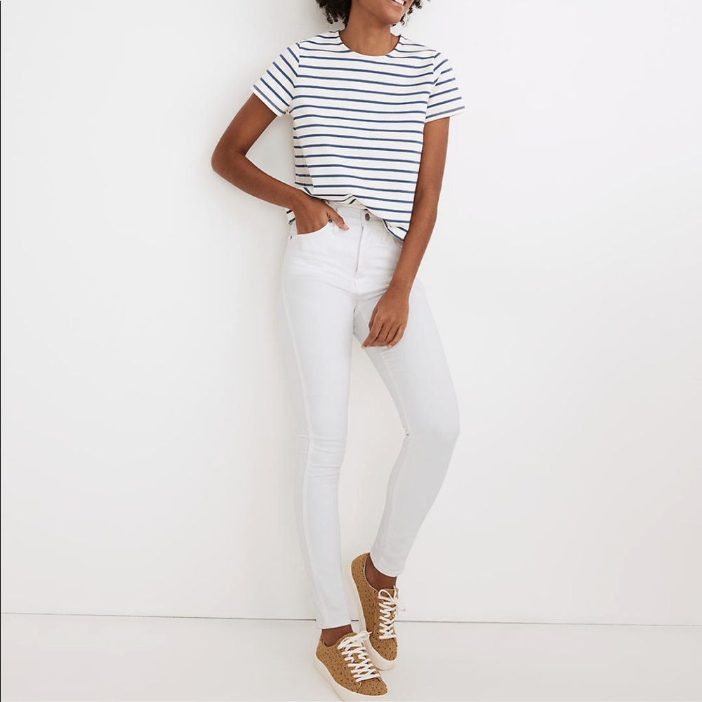 Madewell 10 Inch High Rise Skinny Jeans in White